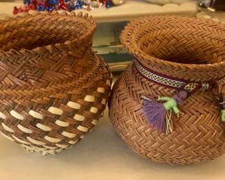 Miniature woven baskets