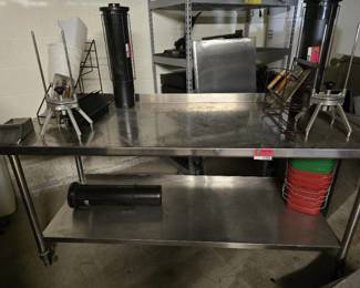 6ft Stainless Steel Table On Casters