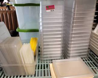 Lot Of (29) Half Size 6in Deep Poly Insert Pans