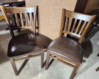 Lot Of 4 Wooden Ladder Back Chairs