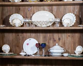 Paloma Picasso Villeroy & Boch china.  Royal Crown Derby Lombardy pattern china.