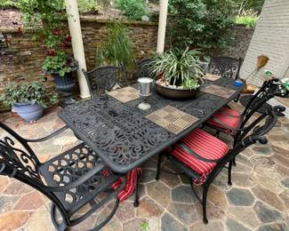 Hanamint Grand Tuscany cast aluminum patio set