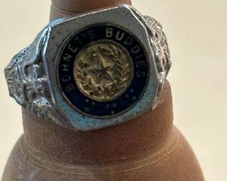 "Bohnets Buddies" ring circa 1930 made by Uncas 