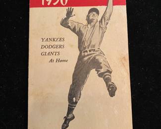 1950 Baseball Schedule Yankees, Dodgers, Giants 