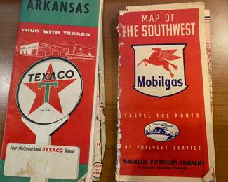 Vintage road maps and travel brochures-