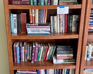 Lot 020-LIB:  Bookshelf with Books! (Bookshelf #1)

Features: 
•	Sturdy wooden bookshelf with particle board backing.
•	Books are included! Various titles. Please refer to photos.
•	The three bookshelves (Lots 20,21 &22) combine to make a handsome library wall!

Dimensions: 35”W x 72”H


Condition: Bookshelf is in GUC. Books are in good/fair condition

