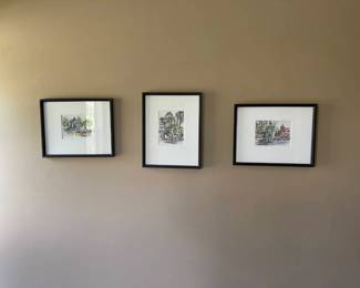 Lot 016-MBR: Claude Roy “Quebec” Lithograph Trio 

Features: Three framed, hand-colored lithographs of street scenes from Quebec by renowned artist Claude Roy

Dimensions: 
•	All frames are 17” x 13 ½”
•	Lithographs are 7 ¾” x 5 ¾”


Condition: Very Good Pre-Owned Condition. One lithograph’s frame is slightly damaged.
