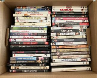 Lot 058-LR: DVD Mystery Grab Box #2

Features: ANOTHER small moving box chock-full of over 75 DVDs!
•	Hundreds of hours of entertainment here, folks!
•	See photos for a tantalizing glimpse of the box’s contents.


Condition: Varies, generally Good pre-owned Condition. We did not confirm whether all cases contain a DVD and/or whether they contain the correct DVD.


