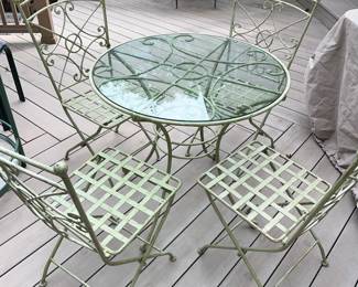wrought iron outdoor table chairs set