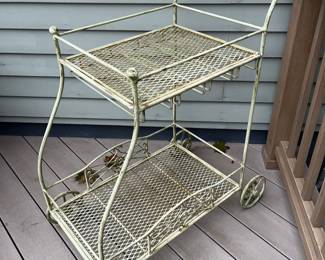 metal wrought iron bar cart 