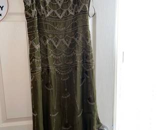 green beaded dress 