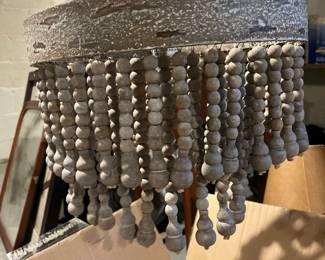 Boho wooden bead chandelier 