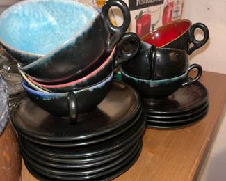 Mid Century Ceramic Coffee Set - Cerenne Vallauris 1950s