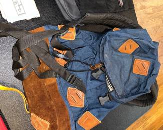 Vintage LL Bean Leather trim backpack duffle 