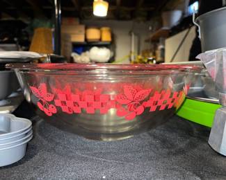 Vintage Pyrex Red Cherries Bowls 
