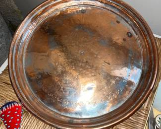 vintage copper serving tray 