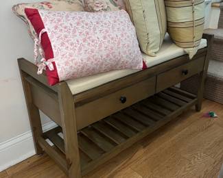 Harper & Bright Entryway Light Wood Storage Bench