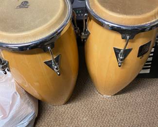 Vintage  LP Aspire Latin Percussion Wood Congo Set on Stand