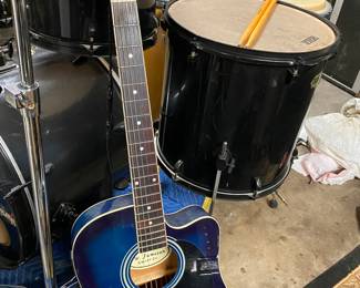 R.W. Jameson Blue Electric/Acoustic Guitar 