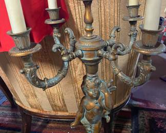 Antique Cherub Candelabra 