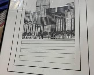 Contemporary Chicago Drawing Skyline
