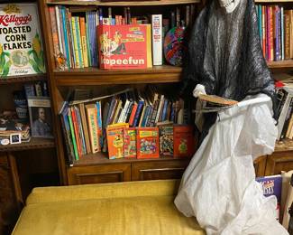 BOOK SECTION.. Take A SEAT next to Skelly!! Vintage Bench. BOOKS!! 
