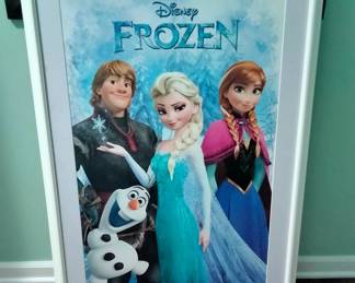 Disney's Frozen Poster Framed in white. SUPER SWEET for a girls bedroom or playroom