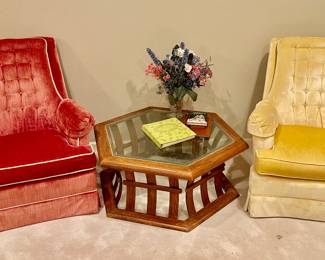 Vintage chairs and coffee table