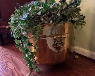 Footed Brass Planter 
