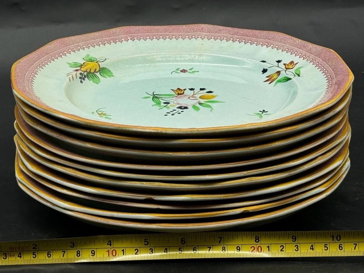 (10) Adams Calyxware 10” Dinner Plates