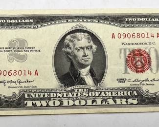1963 Red Seal Two Dollar Bill
