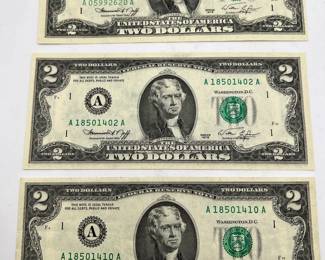 (3) 1976 Two Dollar Bills
