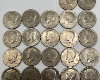 (22) Kennedy Half Dollar Coins 1971-1996
