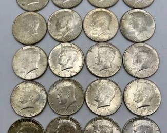(20) 1964 Kennedy Silver Half Dollars
