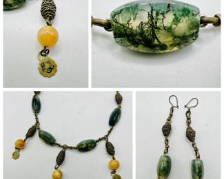 Matching Set of Necklace & Earrings with Fascinating Stones
