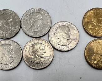 (5) 1979 Susan B. Anthony Dollars & (2) 2000 Sacagawea Dollar Coins
