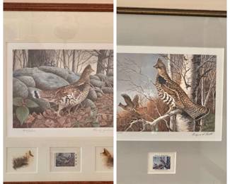 (2) Signed Limited Edition Bird & Stamp Sets
