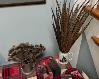 (2) Mugs Of Feathers And Turkey Beards
