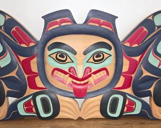 Joe Gidaawaan Young hand carved large wall piece from Alaska. Purchased in 2015 for $10,000 