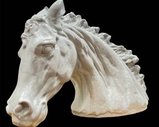 Large Scale Blanc De Chine Horse Head Statue