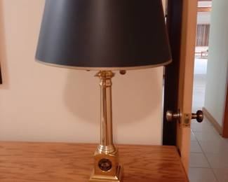 Beautiful Double Bulb Pull Cord Lamp with Michigan State University Insignia on Base