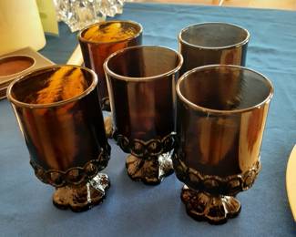 Set of 5 Franciscan Madeira Tiffin Amber