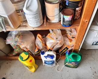 chemicals, cleaners, tools, lawn and garden, paver sand all kinds of goodies 