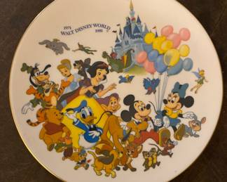 Large collection of Disney plates from 1980s