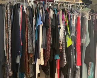 Lots of Beautiful Women's and Men's Clothing including coats, leather coats and lots of shoes!