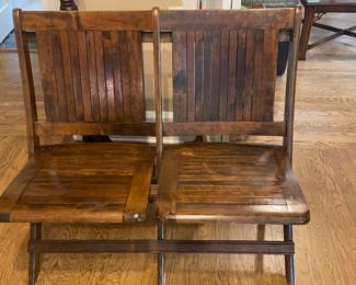 Gorgeous Double Wooden Folding Seats