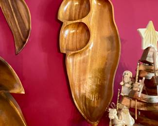 Beautiful Carved Wood bowls, napkin rings all artisan made