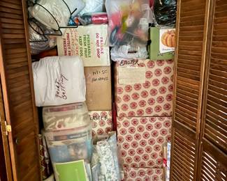 Unbelievable amount of Christmas Decorations, all VERY clean and neatly stored. Don't miss box after box after dozens of crates--enough to decorate a hotel.