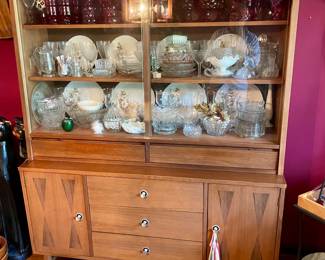 Mid Century Modern Stanley Rosewood & Walnut Hutch