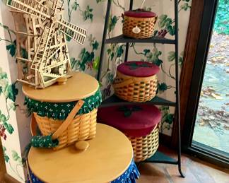 We have an enormous collection of Longaberger Baskets, well over 100!